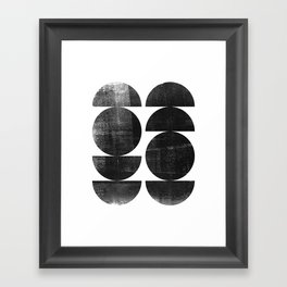 Black and White Mid Century Modern Circles Abstract Gerahmter Kunstdruck | Circle, Geometry, Bold, Mid Century Modern, Graphicdesign, Retro, Ink, Minimalist, Letterpress, Geometric 