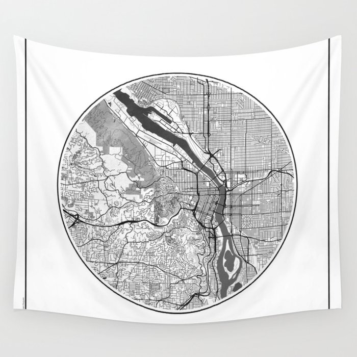 Portland Map Universe Wall Tapestry by City Art Posters  Society6