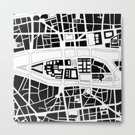 Île de la Cité. Paris Metal Print | Architecture, Europeanmaps, Ciudad, Map, Pariscitymap, France, Notredame, Balckandwhite, Black and White, Urbanmaps 