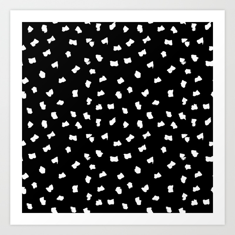 Black And White Minimal Abstract Dots Polka Dot Pattern Minimalist
