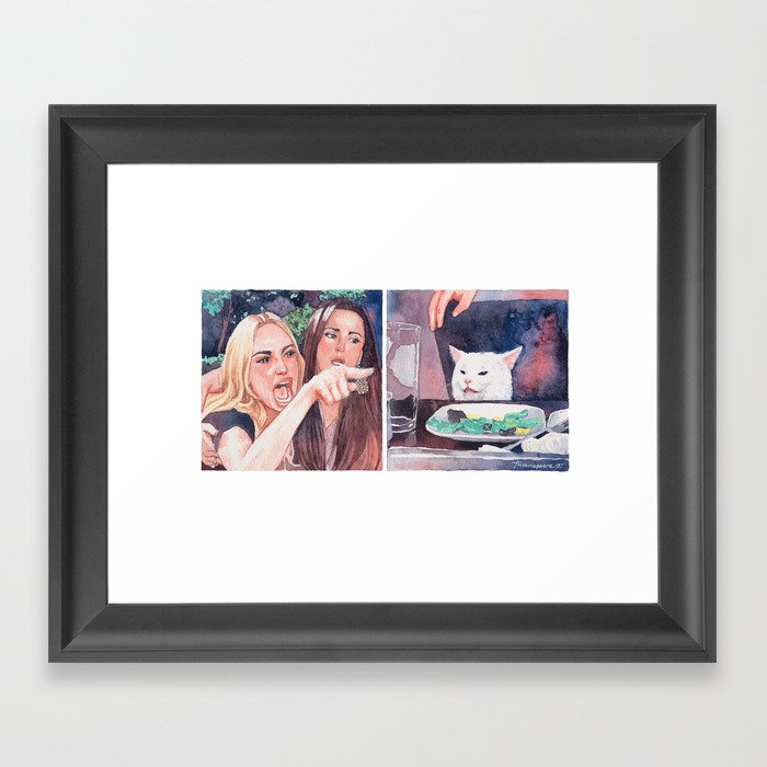 Woman Yelling At Cat Framed Art Print By Trishnagaara Society6
