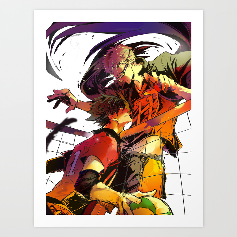 Get Wallpaper Haikyuu Kuroo And Tsukishima Kei Art Print By Teddibe Society6 For iPhone