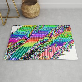 Equatorial Rainbow (Glitch Art / Pixel) Rug | Colorful, Glitchart, Abstract, Digital, Pop Surrealism, Graphicdesign, Rainbow 