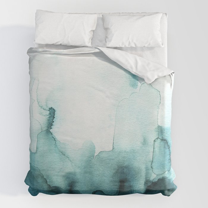 Oordeel scheuren dief Soft teal abstract watercolor Duvet Cover by Jen Merli | Society6
