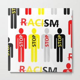 Stop Racism_02 by Victoria Deregus Metal Print | Graphicdesign, Yellow, Digital, Pattern, White, Red, Black, Ink, Victoriaderegus, Racism 