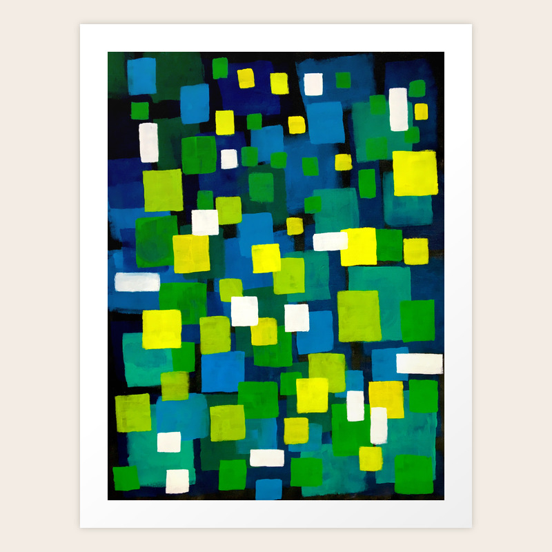 Original Abstract Acrylic Painting By City Lights Colorful