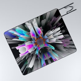 abstract glitch flower Picnic Blanket