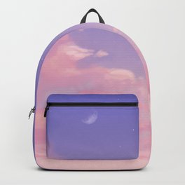 Sky Purple Aesthetic Lofi Backpack | Gradient, Sunrise, Painting, Kawaii, Lofi, Vaporwave, Moon, Stars, Purplestars, Cute 