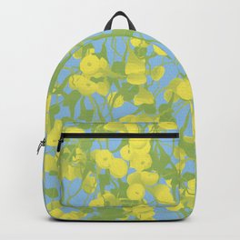 Floral Yellow Backpack | Yellow, Flowers, Colorful, Pretty, Vegitation, Lovely, Pleasant, Soft, Painting, Scent 
