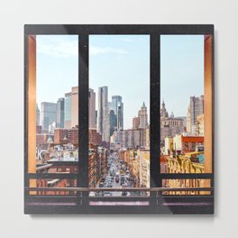 New York City Window Views Metal Print | Collage, Travel, Colorful, Newyork, City, Skyline, Views, Skyscrapers, Abstract, Wanderlust 