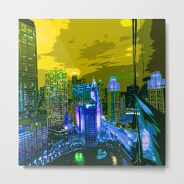 Chicago 008 Metal Print | Architecture, Pop Art, Digital, Graphic Design 