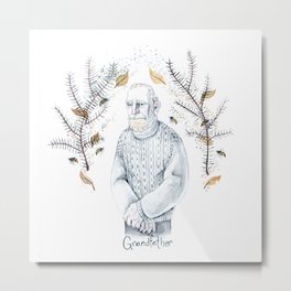 Grandfather Metal Print | Curated, People, Animal, Illustration 