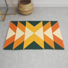 concentric split orange Rug | Abstraction, Simple, Geometric, Colorful, Modern, Minimalism, Artistgaf, Gaf, Colorfield, Abstract 