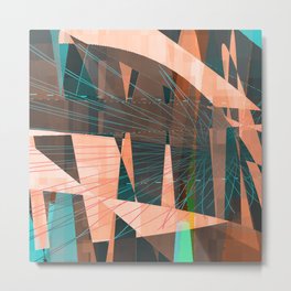 mojo Metal Print | Digital, Aqua, Abstract, Painting, Orange, Browns 