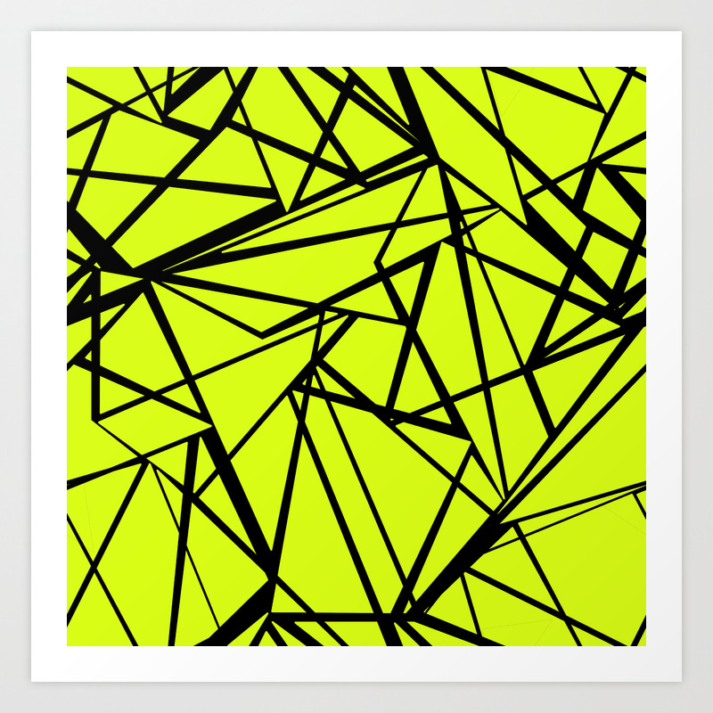 An Abstract Geometric Pattern Yellow Green Pattern Art Print