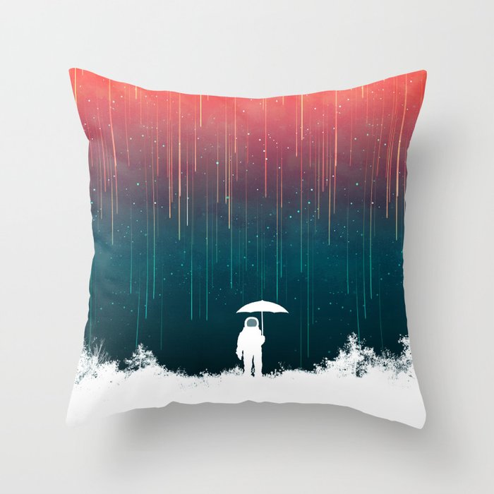 Meteoric rainfall Throw Pillow