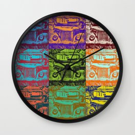 Jeeps, Pop Art, Modern Art, Fun Gift Idea Wall Clock
