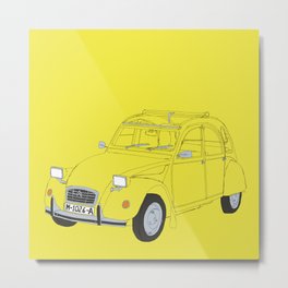 Citroën 2CV Metal Print | Digital, Vintage, Movies & TV, Illustration 