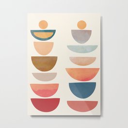 Modern Abstract Art 75 Metal Print | Balance, Minimalistic, Art, Watercolour, Simple, Shapes, Trend, Graphicdesign, Collage, Painting 