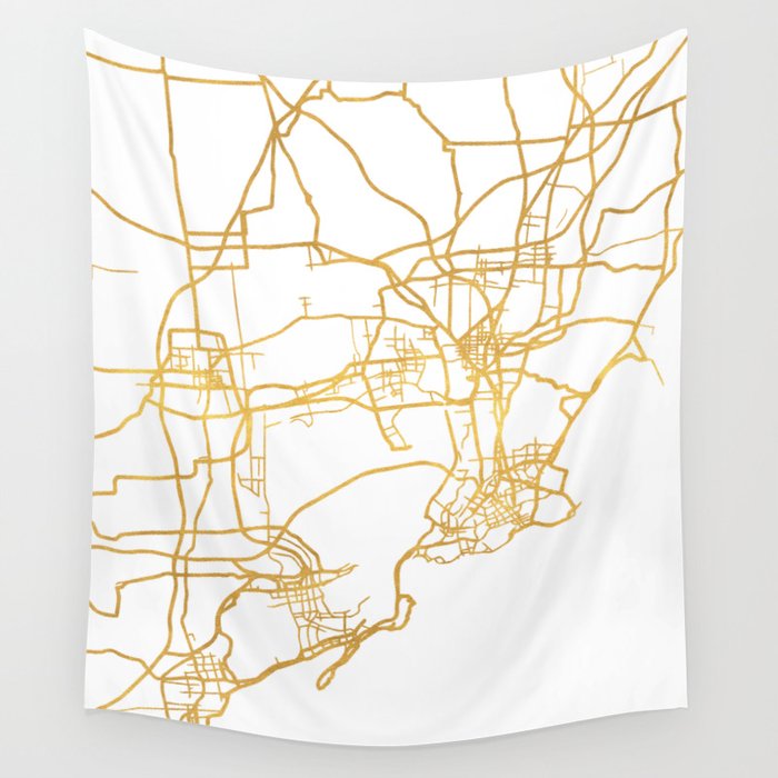 QINGDAO CHINA CITY STREET MAP ART Wall Tapestry by deificus Art  Society6