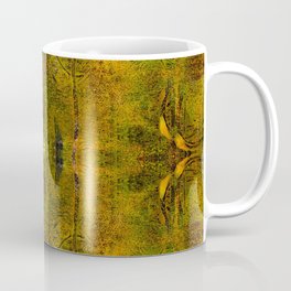 Abstract Acrylic Print 2 Coffee Mug | Orangeshade, Darklines, Painting, Scratchdraw, Brushstroke, Abstractartpaint, Vibrantcolor, Goldendrawing, Butterflyshape, Greenaccents 