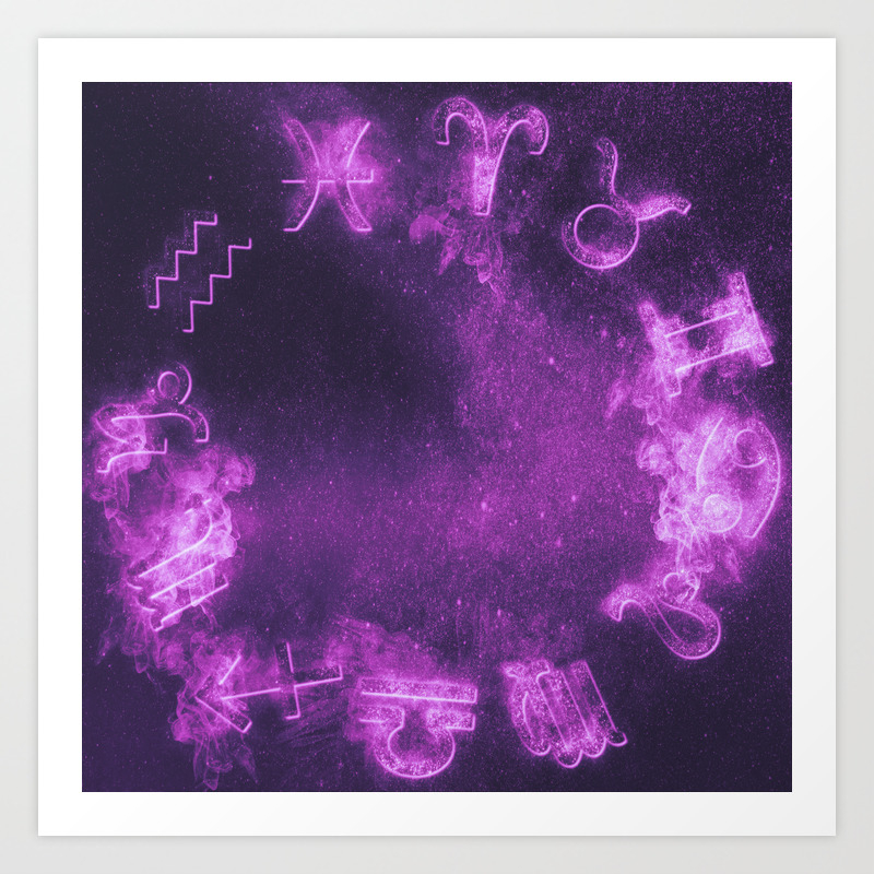 Astrological Zodiac Signs Horoscope Circle Abstract Night Sky