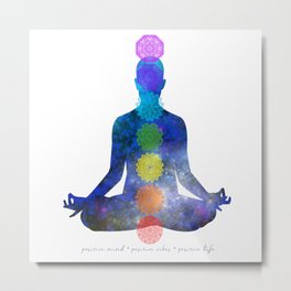 Chakra - Positive Mind, Positive Vibes, Positive Life Metal Print | Chakras, Yoga, Positivevibes, Healing, Positivity, Typography, Meditation, Graphicdesign, Chakra, Colors 