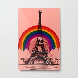 rainbow over la tour effel Metal Print | Graphicdesign, Rainbow, Digital, Livingcoral, Toureffel, Paris 