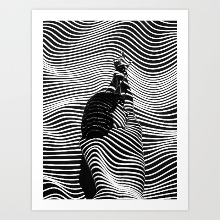 Minimalist Abstract Modern Ripple Lines Projected Woman Sensual