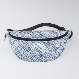 Tie Dye Criss-Cross Design in Indigo Blue and White Fanny Pack