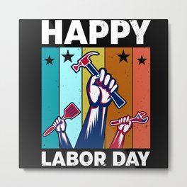 Happy labor day retro sunset hands with tools Metal Print | 1St Of May, First Of May, Hands With Tools, Graphicdesign, Labor Day Weekend, Happy Labour Day, May Day, Retro Sunset, Happy Labor Day, Patriotism 