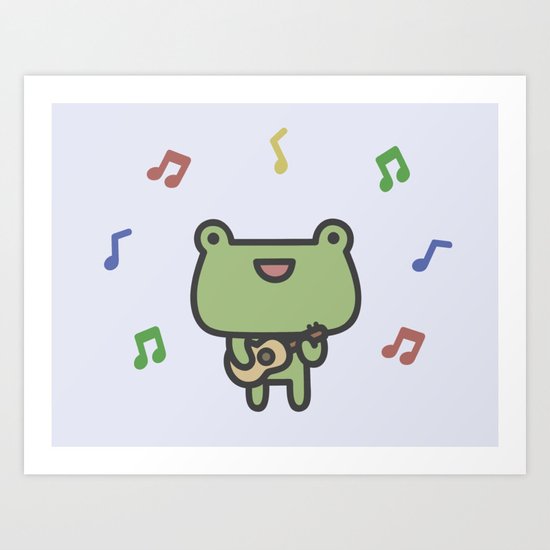Frog Playing Guitar Art Print by Brewster & Lulu | Society6