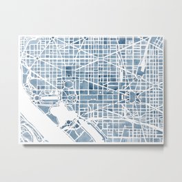 Washington DC Blueprint watercolor map Metal Print | America, Mapart, Pattern, Washingtondc, White, Dc, Indigoblue, Kstreet, Congress, Architecture 