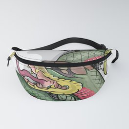 Snake with flowers Fanny Pack