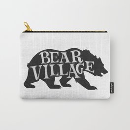 Bear Village - Grizzly Carry-All Pouch | Brown, Polar, Grizzly, Nature, Ursine, Ursus, Village, Drawing, Bear, Black and White 