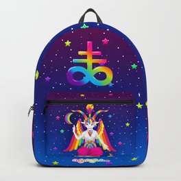1997 Neon Rainbow Baphomet Backpack | Thedevil, Rainbow, Curated, Devil, Eliphaslevi, Neon, Witch, Stars, Digital, Galaxy 