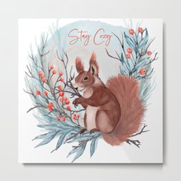 Stay Cozy Metal Print | Typography, Pattern, Chalk Charcoal, Graphite, Cozy, Staycozy, Colored Pencil, Stay, Acrylic, Drawing 