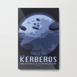 Visit Kerberos! Metal Print | Space, Matthewholt, Travelposter, Retro, Poster, Spacetravel, Legendarydefender, Voltron, Kerberosmission, Kerberos 