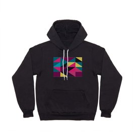 Triangle Shapes Texture, Retro Style, Purple, Turquoise, Yellow, Pink and Black Hoody | Forms, Abstract, Yellow, Black, Shapes, Retro, Colorful, Geometric, Graphicdesign, Minimalism 