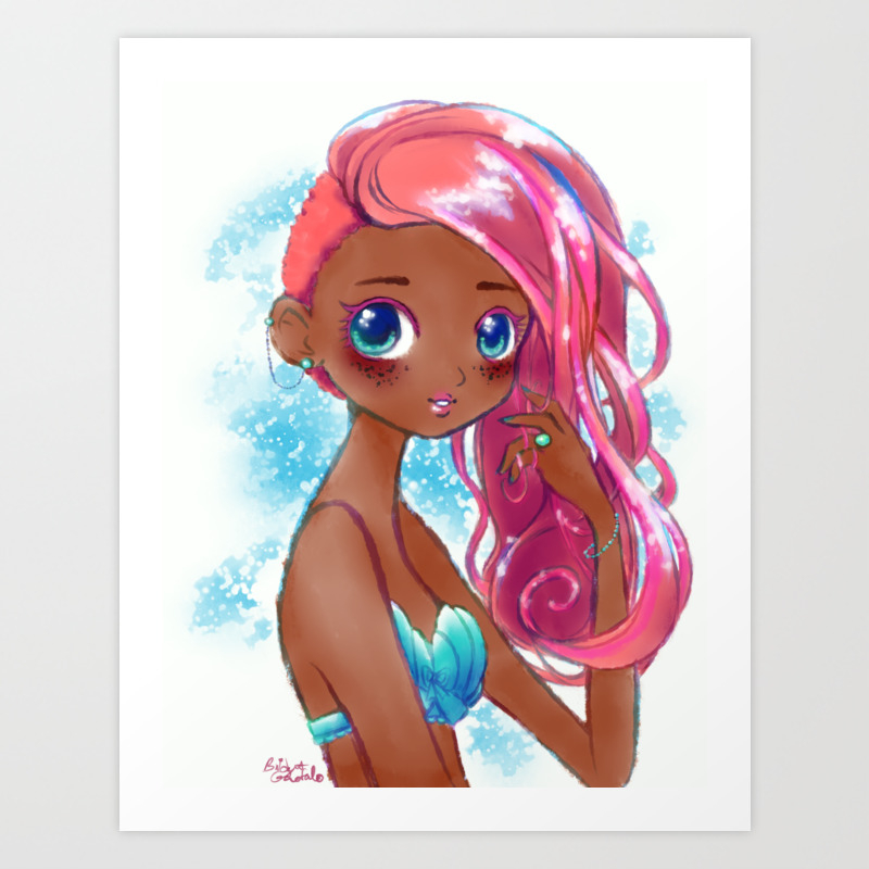 Mermaid Treasure Lol Doll Shoujo Anime Art Print By Bonbonbunny