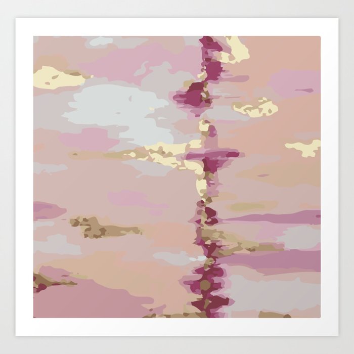 Pink And Gold Abstract Art Art Print By Koovox Society6