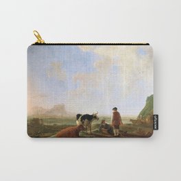 Aelbert Cuyp - Herdsmen with Cows (1645) Carry-All Pouch | Goldenage, Landscape, Netherlands, Master, Painting, Nature, Baroque, Fineart, Artist, View 