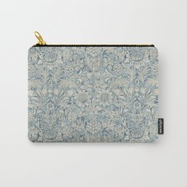 William Morris Vintage Sunflower Blue Slate & Vellum Carry-All Pouch | Pretty, Pre Raphaelite, Trendy, Pattern, Botanical, Light, Beautiful, Boho, Style, Floral 
