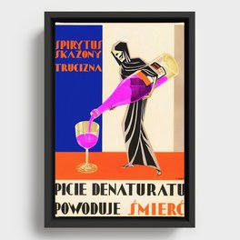 Vintage 1930 Drinking Absinthe Causes Death Alcoholic Beverage Advertising Poster /  Posters Framed Canvas