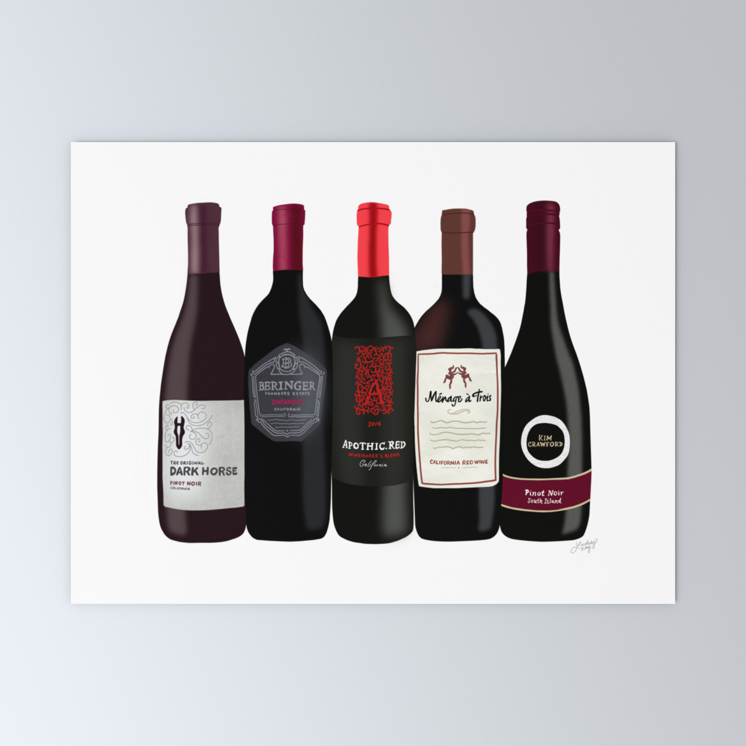 Red Wine Bottles Mini Art Print By Lindseykaynichols Society6