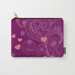 Zen cup of tea with love Carry-All Pouch | Popart, Handdrawn, Zenart, Abstract, Doodle, Cup, Love, Heart, Valentine, Concept 