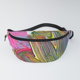 An Artist's Colorful Paint Palette with Rainbow Paint Smears  Fanny Pack