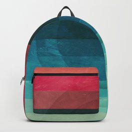 Colors Feels Like We Only Go Backwards - V04 Backpack | Painting, Pattern, Watercolor, Digital, Circle, Handmade, Abstract, Stripes, Rainbow, Acrylic 