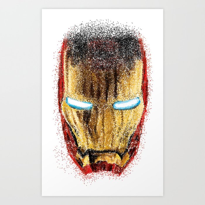 Iron Man Pointillism Art Print By Linubidix Society6