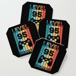 Gaming Level 95 Unlocked 95th Birthday Gift Gamer Coaster